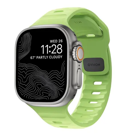 Nomad Sport Strap Glow 2.0 řemínek pro Apple Watch Ultra 49 & 45 & 44 & 42 mm zelená