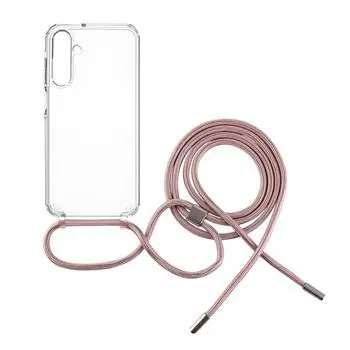 FIXED Pure Neck pouzdro s růžovou šňůrkou na krk pro Samsung Galaxy A25 5G