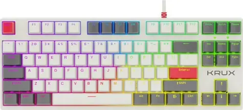 KRUX Atax Pro RGB Gateron Yellow bílá / Herní klávesnice / mechanická / Gateron Yellow / USB / US Layout