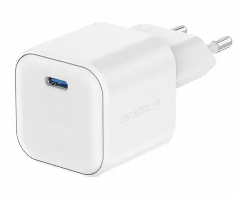 SWISSTEN Síťový adaptér GaN USB-C 20W bílá / PD