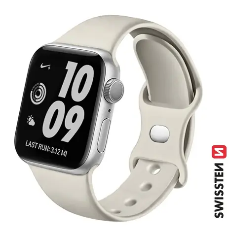 SWISSTEN Silikonový řemínek pro Apple Watch 42/44/45/49mm kamenně šedá