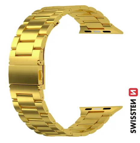 SWISSTEN Kovový řemínek pro Apple Watch 42/44/45/49mm zlatá