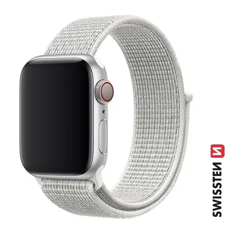 SWISSTEN Nylonový řemínek pro Apple Watch 38/40/41mm bílá