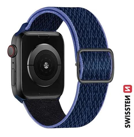SWISSTEN Nylonový řemínek se sponou pro Apple Watch 38/40/41mm modro-fialová