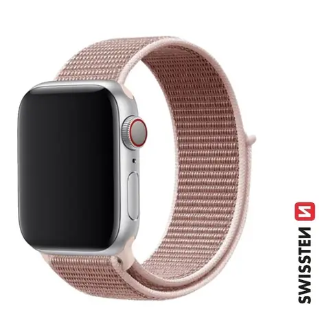SWISSTEN Nylonový řemínek pro Apple Watch 42/44/45/49mm růžovo-zlatá