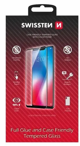 SWISSTEN FULL GLUE COLOR FRAME CASE FRIENDLY sklo pro XIAOMI REDMI NOTE 13 Pro černá