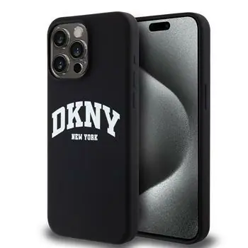 DKNY Liquid Silicone Arch Logo MagSafe Zadní Kryt pro Apple iPhone 15 Pro Max černá
