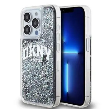 DKNY Liquid Glitter Arch Logo Zadní Kryt pro Apple iPhone 15 Pro černá