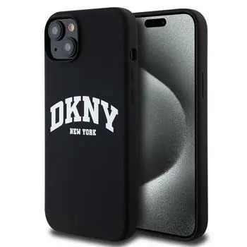 DKNY Liquid Silicone Arch Logo MagSafe Zadní Kryt pro Apple iPhone 15 Plus černá