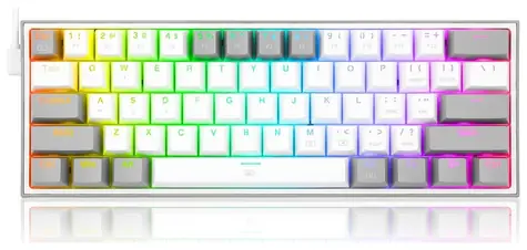 Redragon K617 Fizz Red šedá / Herní klávesnice / mechanická / spínače red / USB / US