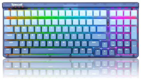 Redragon K656 Garen Purple modrá / Herní klávesnice / mechanická / spínače purple / USB / RF 2.4 GHz / Bluetooth / US