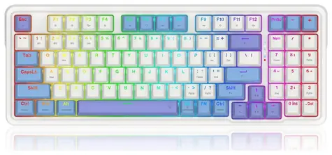 Redragon K664WBP Gloria Pro Bumblebee bílá / Herní klávesnice / mechanická / spínače yellow / USB / RF 2.4 GHz / BT / US