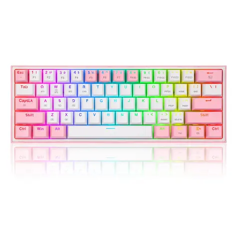 Redragon K616 RGB Fizz Pro Red šedá / Herní klávesnice / mechanická / spínače red / USB / RF 2.4 GHz / Bluetooth / US