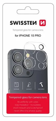 SWISSTEN Ochranné sklo čoček fotoaparátu pro Apple iPhone 15 Pro