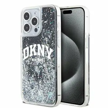 DKNY Liquid Glitter Arch Logo Zadní Kryt pro Apple iPhone 13 Pro Max černá