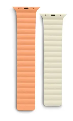 Hama Fantastic Feel Magnetický řemínek pro Apple Watch 42/44/45/49 mm oranžovo-béžová