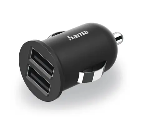 Hama 223351 USB nabíječka do vozidla černá / 2x USB-A / 2.4 A / 12 W