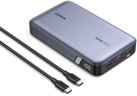UGREEN 25188 Powerstation 3v1 20000 mAh šedá / Powerbanka / vstup: USB-C / výstup: 2x USB-C & 1x USB-A