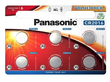 Panasonic Lithiová baterie CR2016 3V 6ks / blistr