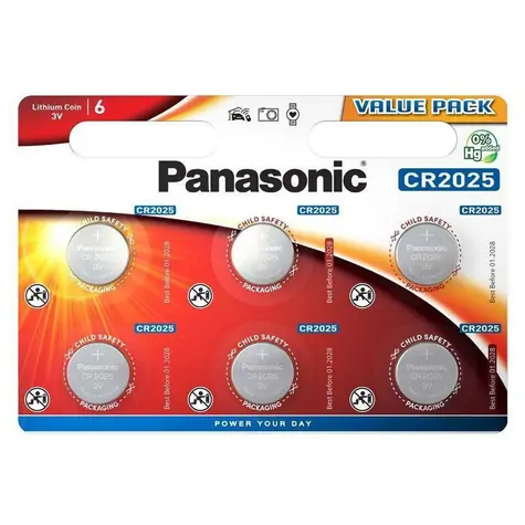 Panasonic Lithiová baterie CR2025 3V 6ks / blistr