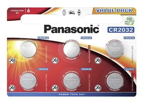 Panasonic Lithiová baterie CR2032 3V 6ks / blistr