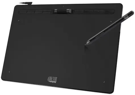 Adesso Cybertablet K12 černá / grafický tablet / 360 x 255 cm / 5080 LPI / 8192 úrovní tlaku / 8 program. tlač. / USB-C