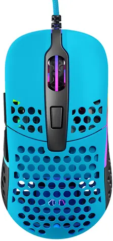 XTRFY M42 RGB Miami modrá / herní myš / optická / 16000DPI / 6 tlačítek / RGB / 2 velikosti / USB / 1.8m