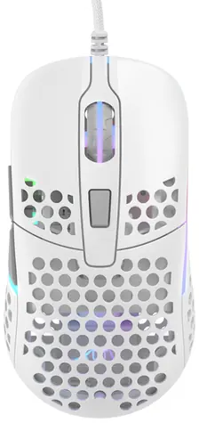 XTRFY M42 RGB bílá / herní myš / optická / 16000DPI / 6 tlačítek / RGB / 2 velikosti / USB / 1.8m