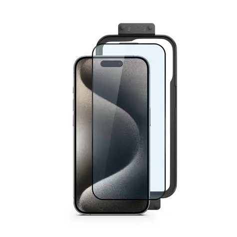 Epico Edge to Edge Ochranné sklo pro Apple iPhone 15 Pro Max černá / 2ks / instalační rámeček