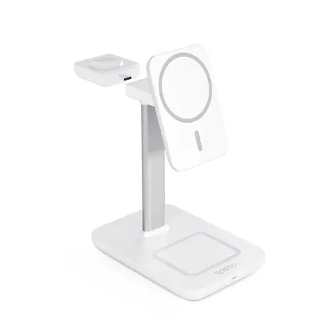 Epico Spello Bezdrátová nabíjecí stanice s podporou MagSafe 3v1 bílá / až 23W
