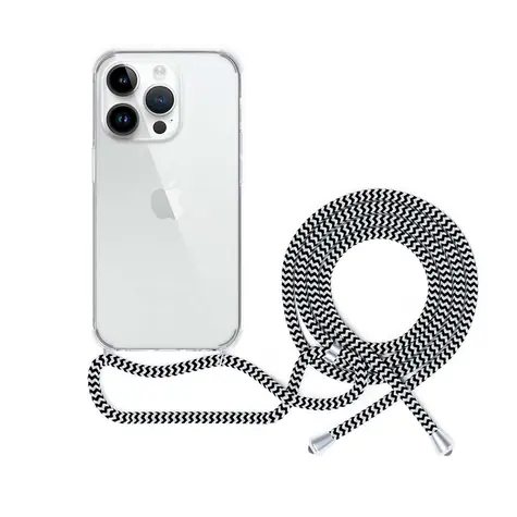 Epico Transparentní kryt se šňůrkou pro iPhone 14 Plus černo-bílá
