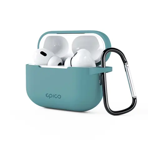 Epico Silikonové pouzdro pro Airpods Pro 2 zelená / s karabinou