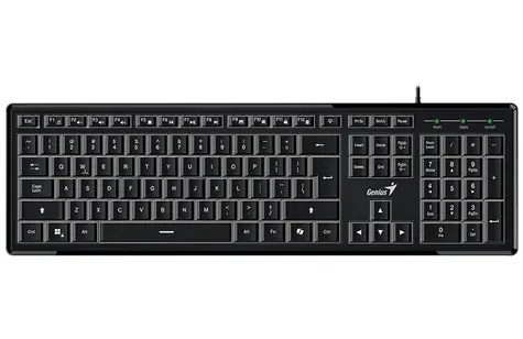 GENIUS Slimstar 820 černá / Drátová klávesnice / podsvícená / Copilot / USB / CZ+SK layout
