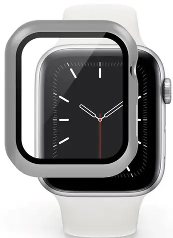Epico Skleněný ochranný kryt pro Apple Watch 4/5/6/SE (44 mm) stříbrná
