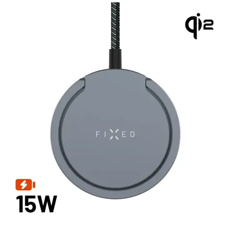 FIXED MagPad Pro s podporou MagSafe 15W šedá / Bezdrátová nabíječka / Qi2 / stojánek