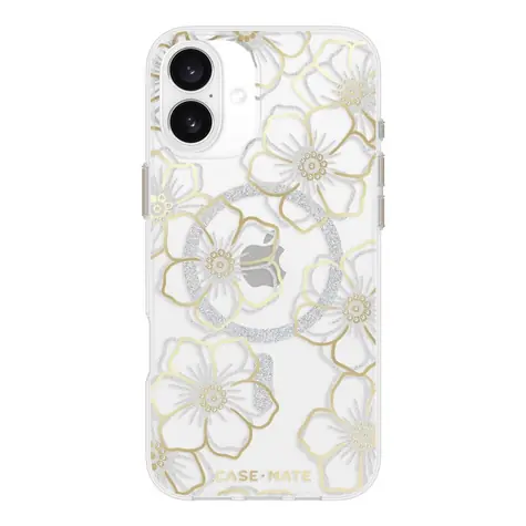Case Mate MagSafe ochranný kryt pro Apple iPhone 16 Plus Floral Gems Gold