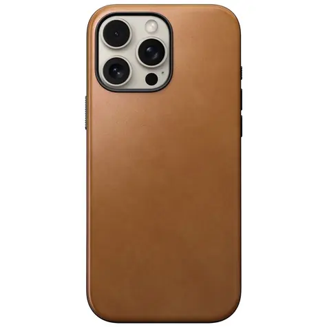 Nomad Modern Leather Case Kožený kryt pro Apple iPhone 16 Pro Max english tan