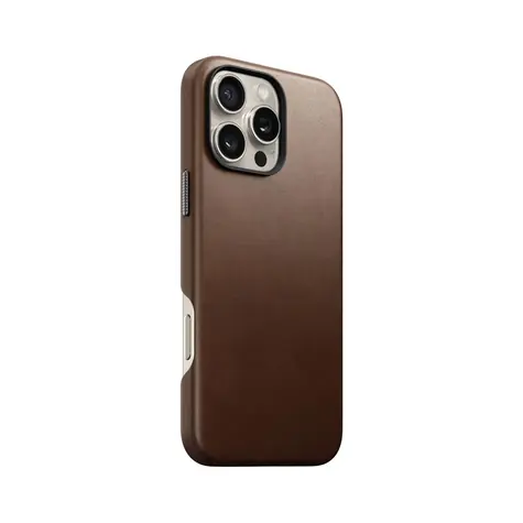 Nomad Traditional Leather Case Kožený kryt pro Apple iPhone 16 Pro hnědá