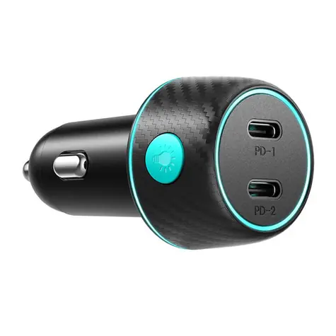 Joyroom CCN02 černá / Nabíječka do auta / 70W / 2x USB-C 
