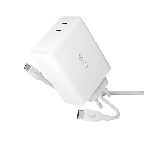 Epico GaN USB-C nabíječka 100W bílá / kabel USB-C 2m