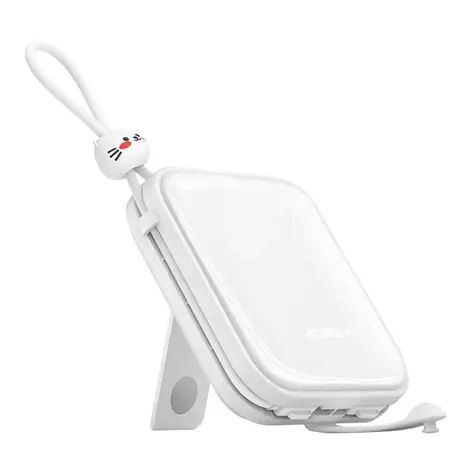 Joyroom JR-L009 Cutie bílá / Power Bank / 10000mAh / 12W / kabel USB-C a Lightning / 1x USB-A / 1x USB-C / 3 A 