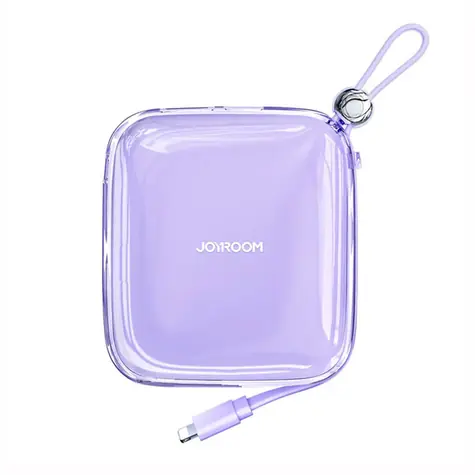 Joyroom JR-L005 Jelly fialová / Power Bank / 10000mAh / kabel Lightning / 1x USB-A / 1x USB-C / 3 A