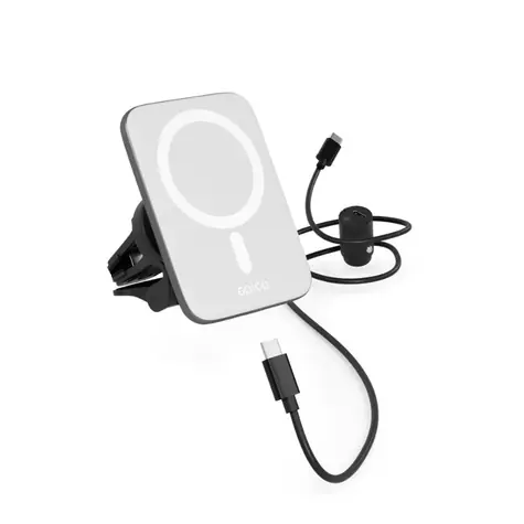 Epico Qi2 Mag+ bezdrátová autonabíječka 15W stříbrno-bílá