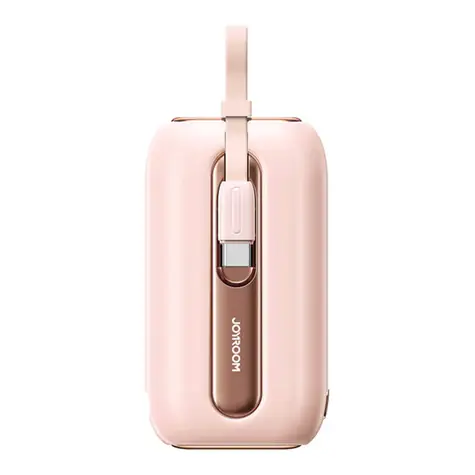 Joyroom JR-L013 Colorful růžová / Power Bank / 10000mAh / 12W / kabel USB-C a Lightning / 1x USB-C / 3 A