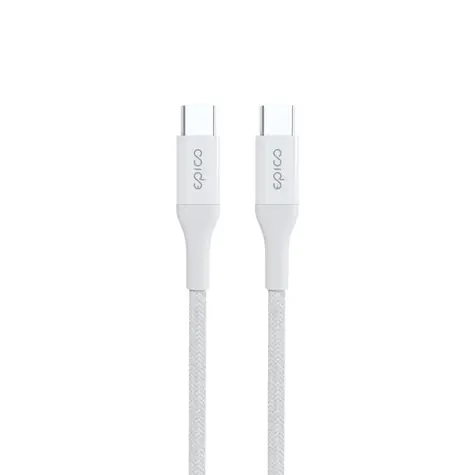 Epico pletený PD kabel USB-C na USB-C 2m bílá
