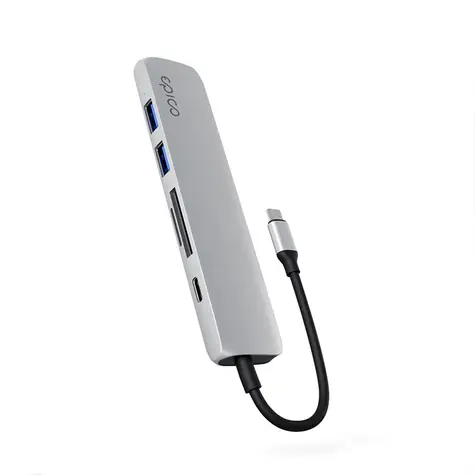 Epico 6in1 Aluminium Hub  8K s USB-C stříbrná