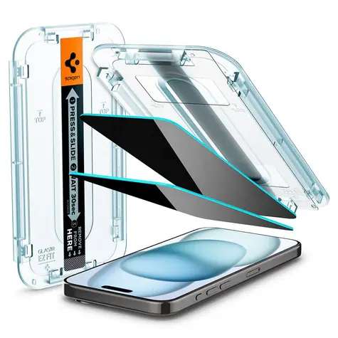 Spigen Glass tR EZ Fit HD Privacy 1 Pack ochranné sklo pro Apple iPhone 15 
