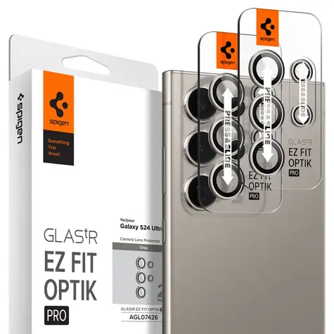 Spigen Glass tR EZ Fit Optik Pro ochranné sklo na fotoaparát pro Samsung Galaxy S24 Ultra 2ks šedá