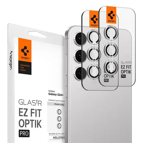 Spigen Glass tR EZ Fit Optik Pro ochranné sklo na fotoaparát pro Samsung Galaxy S24+ 2ks šedá
