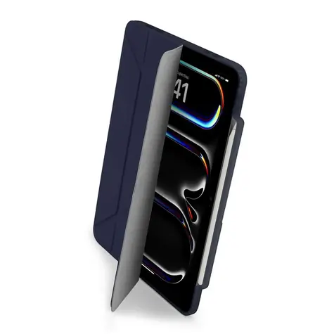 Pipetto Origami No3 Pencil Case Ochranný kryt pro Apple iPad Pro 13 (2024) tmavě modrá